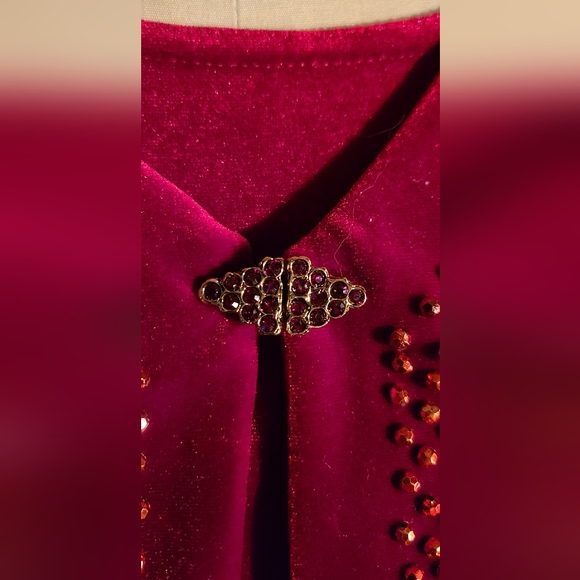 Vintage R&M Richards Red Formal Cocktail Party Holiday Xmas 2 Piece Jacket Dress - Picture 11 of 15